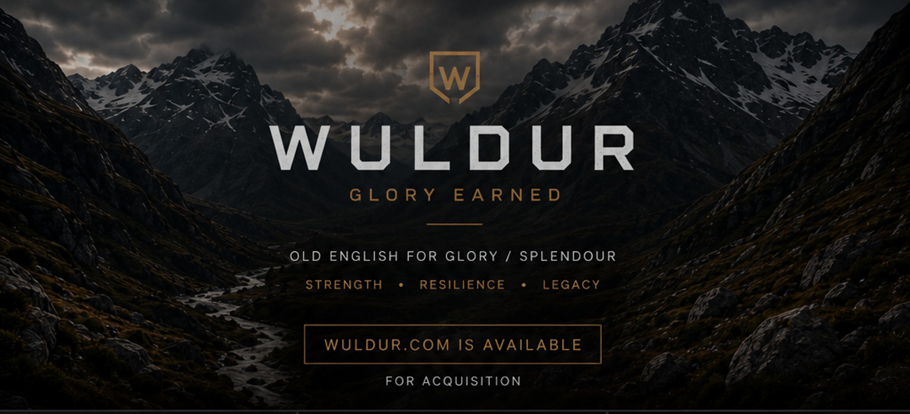 Mountain landscape with WULDUR brand concept